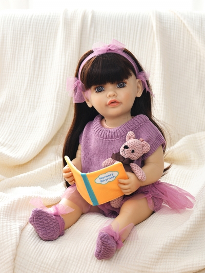 Интерактивная говорящая силиконовая кукла Реборн девочка Изабелла, 55 см-1
